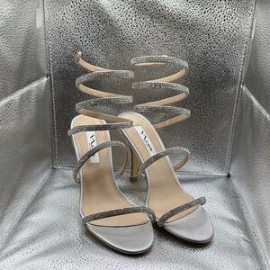 Nina Elegant Silver Spiral Heels